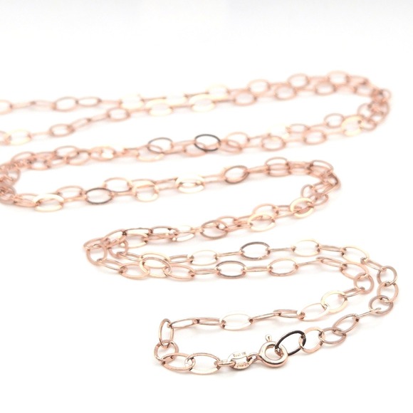 Karizia‎ Italy 925 Rose Gold Plated Oval Link Chain Necklace 10.14g